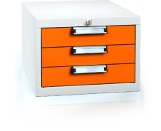 Závěsný univerzální kontejner pro pracovní stoly 351 x 480 x 600 - 3x zásuvka